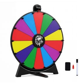 Ruleta de premios de sobremesa 50 x 31,5 x 60,5 cm acrílico borrable 14 espacios soporte ABS multicolor