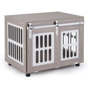 Jaula para Perros con Mesa Auxiliar Interior con Puerta Corrediza para Mascotas Medianas y Grandes Capacidad 30kg