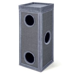Torre para gatos de 3 niveles desmontable con sisal 40 x 40 x 99 cm gris claro