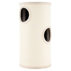 Condo tubular para gatos de tres niveles con sisal para afilar uñas 36 x 36 x 70 cm beige