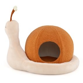 Cama para Gatos de Interior en Forma de Caracol 2 en 1 con Cojín Extraíble y Lavable Base Antideslizante para Perros Pequeños y Cachorros
