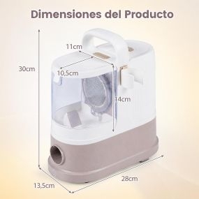 Aspiradora para mascotas 9 en 1 con calor y accesorios completos 28 x 13,5 x 30 cm blanco