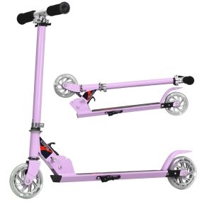 Patinete Infantil Plegable con Ruedas Luminosas Mango Ajustable en Altura para Niño 4-13 Años Carga Máxima 70 kg Púrpura