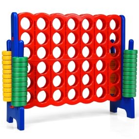 4 en Raya Gigante para Niños y Adultos Juego de Interior y Exterior Azul 120 x 42 x 104 cm