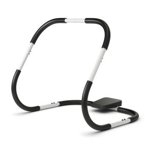 Entrenador de esterilla AB ergonómico y portátil con reposacabezas acolchado 72,5 x 72,5 x 64 cm blanco