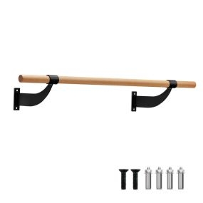 Barra de ballet de pared individual 120 cm de madera negra para yoga y estiramiento
