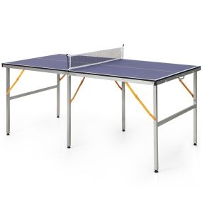Juego de Mesa de Tenis Mesa de Ping Pong Plegable que Ahorra Espacio con Red 2 Palas 3 Pelotas Mesa Portátil para Uso Interior y Exterior