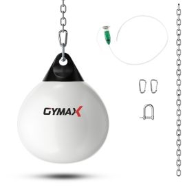 Saco de Boxeo con Agua Bolsa de Golpeo Pesada de 45 cm 50 kg con Cadena de Metal Ajustable Entrenamiento para Adultos y Niños Blanco