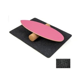 Tablero de Equilibrio de Madera Tablero Inestable con Rodillo y Manta para Entrenamiento de Skateboard Hockey Snowboard y Surf Rosa Oscuro