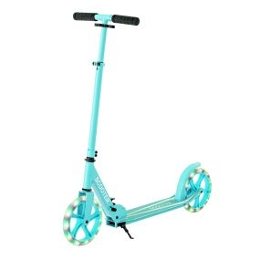Patinete con Plataforma de Aluminio Manillar Regulable en 3 Posiciones y Tira para Niños 10+ Años Rosa Hasta 100 kg Verde