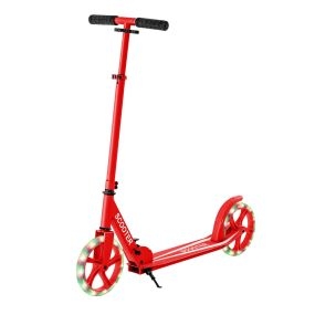 Patinete con Plataforma de Aluminio Manillar Regulable en 3 Posiciones y Tira para Niños 10+ Años Rosa Hasta 100 kg Rojo