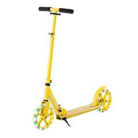 Patinete con Plataforma de Aluminio Manillar Regulable en 3 Posiciones y Tira para Niños 10+ Años Rosa Hasta 100 kg Amarillo