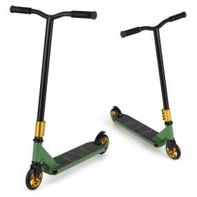 Patinete de Acrobacias para Niños de 10+ Años Scooter Profesional con 2 Ruedas y Deck de Aluminio Carga 100 kg-Verde