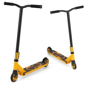 Patinete de Acrobacias para Niños de 10+ Años Scooter Profesional con 2 Ruedas y Deck de Aluminio Carga 100 kg-Amarillo