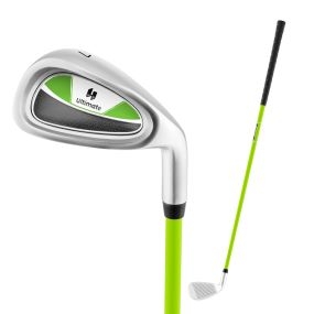 Hierro junior #7 para niños 8-10 años con eje de fibra de vidrio, mano derecha, 76 cm, verde