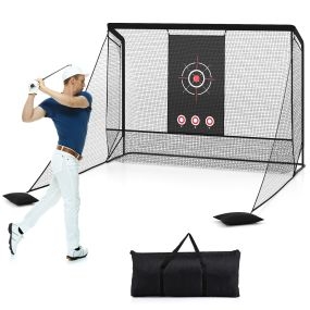 Red práctica de golf con redes laterales desmontables, tela blanca, bolsa de transporte, 305x326x225 cm