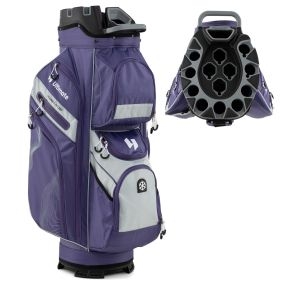 Bolsa Portátil para Carro de Golf con 14 Compartimentos de Completa 11 Bolsillos con Correa de Hombro para Mujeres y Hombres Púrpura