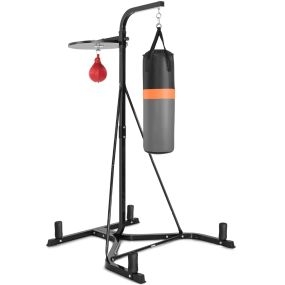 Soporte Resistente para Saco Pesado con Saco Ajustable y de Velocidad Estructura Metal De Pie para Entrenamientos Gimnasio Fuerza
