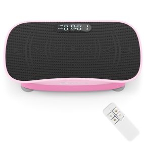 Plataforma Vibratoria Muscular 10 Intensidades Control Remoto para Adelgazar Quemar Calorías Moldear Músculos Rosa+Negro