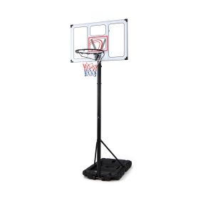 Canasta de baloncesto portátil con altura regulable 8 niveles base con ruedas 109 x 120 x 181-361 cm negro