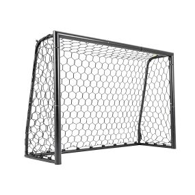 Portería de Fútbol Marco Metálico Recubierto Malla Poliéster Secado Rápido Resistente a Lluvia Fijada con Anclajes 180 x 60 x 120 cm Negro