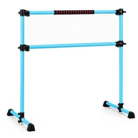 Barra Doble para Ballet Altura Regulable Antideslizante con Espuma Capacidad 100 kg para Práctica de Danza 124 x 120,5 x 71 cm Azul