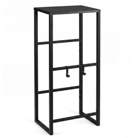 Estante para cajas de bebida de tres niveles con ganchos y ángulos ajustables negro 47,5 x 32 x 102 cm