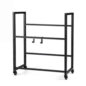 Estante para cajas de bebidas con ruedas giratorias y ganchos 2 niveles negro 72,5 x 32 x 89,5 cm