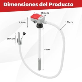 Bomba de transferencia de combustible con sensor auto-stop y protección contra sobrecarga 12 LPM