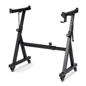 Soporte para Teclado Ajustable en Altura con Ruedas de Freno y Gran Capacidad de Carga para Piano Digital 59,5-90,5 x 51,5 x 62-94 cm Negro