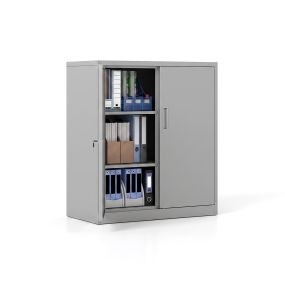 Armario metálico de almacenamiento con cierre de seguridad y estantes ajustables 80 x 40 x 91 cm gris