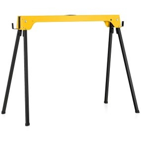 Juego de 2 Caballetes Plegables con Brazos de Soporte Desmontables Juego de Mesa de Trabajo No Requiere Montaje 92 x 48 x 74 cm Amarillo