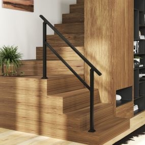Pasamanos para 4 escalones de exterior ajustable hasta 42° capacidad 150 kg negro