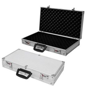 Maletín para Pistola de Aluminio Caja de Munición Caza 47x25x8,3cm 2 Bloqueos