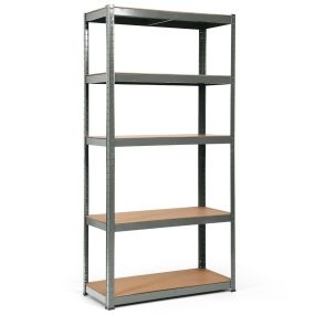 Estante con 5 Niveles y Repisas Regulables con Estructura en Acero Resistente para Casa Oficina Dormitorio Garaje 90 x 40 x 180 cm Gris