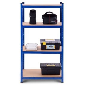 Estante de Almacenamiento para Garaje de Hierro y MDF de 4 estantes Estantería Pesado 80x40x160cm azul