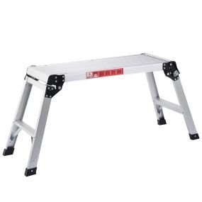 Plataforma de Trabajo Escalera de Aluminio con Bloqueo de Seguridad Soporte Triangular Banco de Trabajo para Camiones Hogar Carga 150 kg