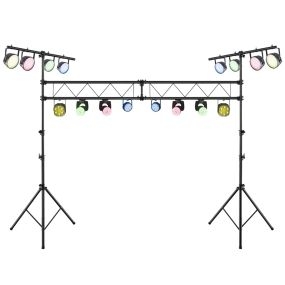 Soporte de luz profesional de metal ajustable 180-350 cm con 32 puntos de montaje para bandas y salones de fiestas
