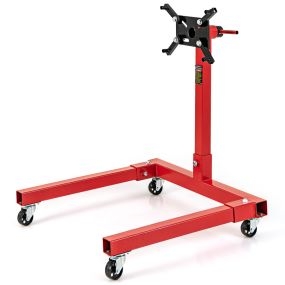 Soporte de Motor de Capacidad de 8 Toneladas 4 Ruedas Servicio Pesado con Cabezal Giratorio de 360 ° y 4 Brazos Ajustables Rojo