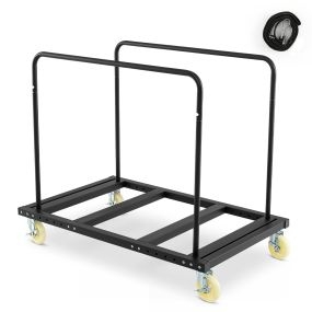 Carrito de transporte negro carga máxima 815 kg con ruedas con freno y correa de sujeción 116 x 74 x 99 cm