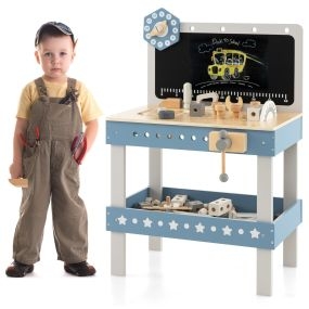 Banco de Trabajo con Herramientas para Niños con 61 Piezas de Partes de Regalo Educativo Juguete de Construcción para 3-5 Años Azul