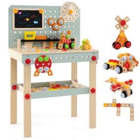 Banco de trabajo infantil de madera con gran espacio de almacenamiento 54 x 30 x 83 cm multicolor