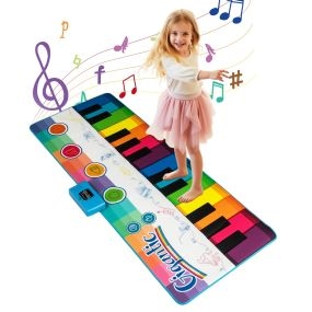 Alfombra Musical de Teclado Plegable con Fondo Antideslizante para Niños y Niñas a Partir de 3 Años 181 x 73 cm Multicolor
