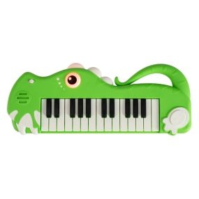 Piano Infantil de 25 Teclas en Forma de Dinosaurio con Música y Luces Integradas Juguete Musical Portátil para 3+ Años