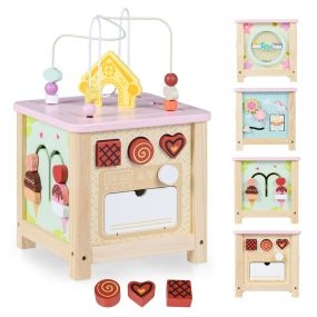 Cubo de Actividades de Madera Montessori Juguetes Sensoriales Educativos para Bebés 18+ Meses Aprendizaje Cumpleaños Navidad