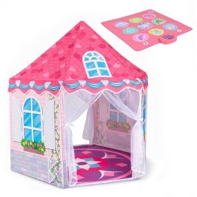 Juego de tienda de juegos para niños con alfombra de baile musical multimodo 140 x 140 x 140 cm rosa