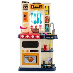 Juguetes de Cocina para Niños 3+ Años con 38 Accesorios con Vapor Simulado Luces y Sonidos Realistas para Niños 45 x 26 x 79 cm Azul