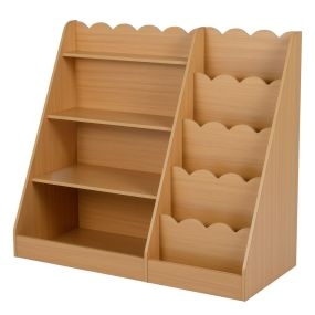 Estantería Infantil para Libros con Espacio de Almacenamiento Abierto para Dormitorio Sala de Juegos Guardería Natural