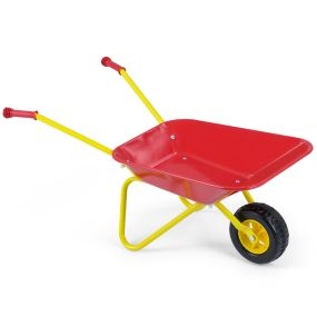 Carretilla para Niños 3+ Años Carrito de Jardín Infantil con Ruedas Todoterreno Equipo de Juego para Niños para Interior y Exterior Rojo