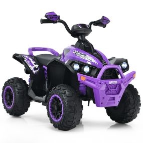 Coche Eléctrico para Niños Coche de Juguete a Batería 12V con Velocidad Regulable Luces LED Música Pedal 3-8 Años 94 x 60 x 73 cm Morado